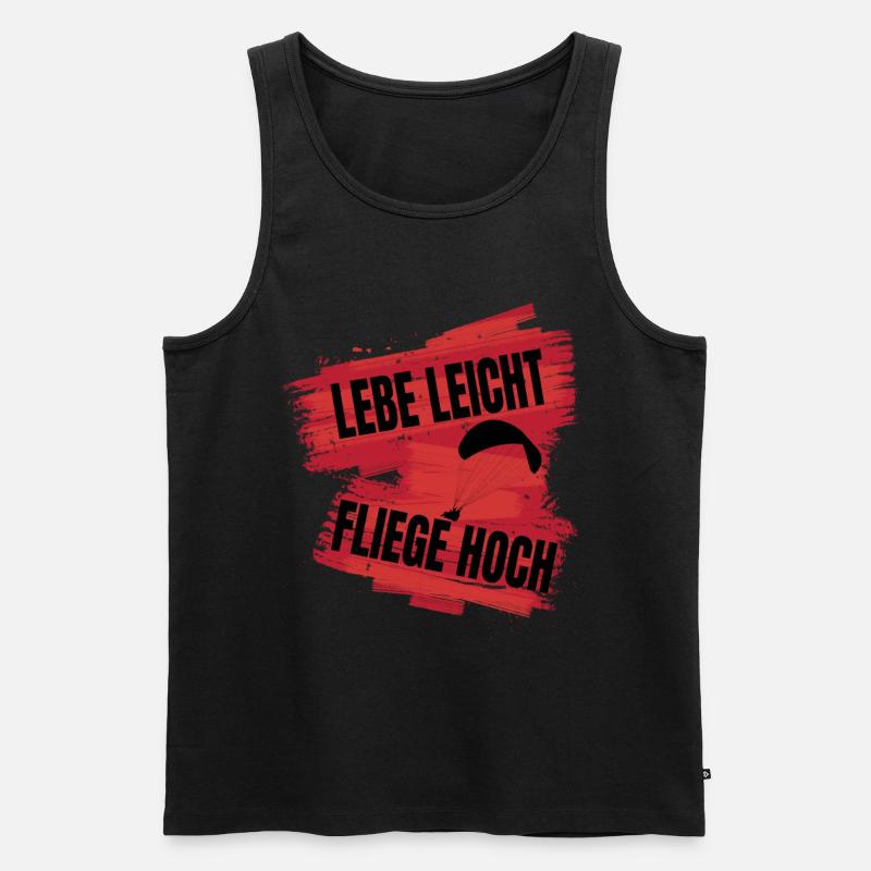 Lebe leicht, fliege hoch - Männer Premium Bio Tank Top - Schwarz
