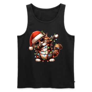 Polka Dot Maine Coon Cat Sunglasses Cute We - Men's Premium Organic Tank Top - black - Front - Michal (187cm)