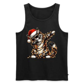 Polka Dot Maine Coon Cat Sunglasses Cute We - Men's Premium Organic Tank Top - black - Front - Michal (187cm)