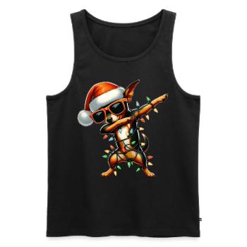 Dabbing Miniature Pinscher Dog Sunglasses - Men's Premium Organic Tank Top - black - Front - Michal (187cm)