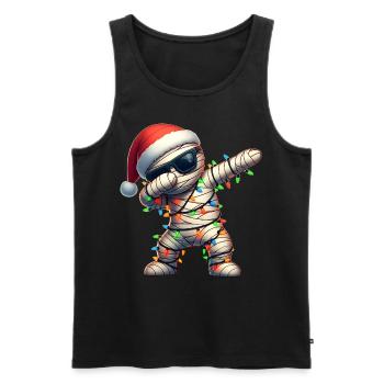 Tupfende Mumie Halloween Sonnenbrille Niedlich Wei - Männer Premium Bio Tank Top - Schwarz - Vorne - Michal (187cm)