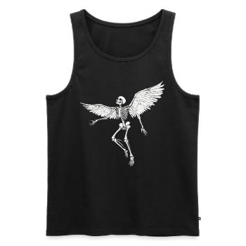 Skelett mit Flügel für Biker – Extravagant - Männer Premium Bio Tank Top - Schwarz - Vorne - AI Model Male 178 light (178cm)