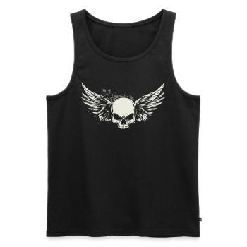 Skull with wings for bikers – Classic - Men's Premium Organic Tank Top - black - Front - AI Model Male 178 light (178cm)