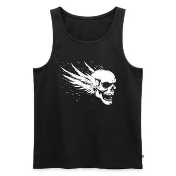 Skull with wings for bikers – dynamics - Men's Premium Organic Tank Top - black - Front - AI Model Male 178 light (178cm)