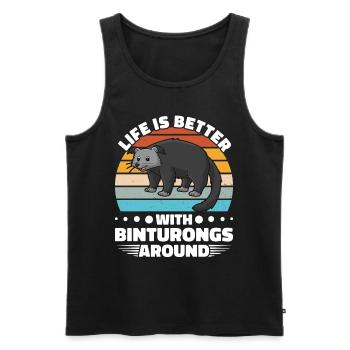 Binturong Marderbär Schleichkatze - Männer Premium Bio Tank Top - Schwarz - Vorne - Michal (187cm)