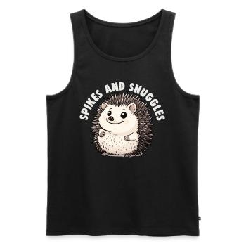 Süßer Igel Liebhaber Lustiger Igel Niedlicher Igel - Männer Premium Bio Tank Top - Schwarz - Vorne - AI Model Male 178 light (178cm)