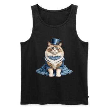 Schöne Katzendame - Männer Premium Bio Tank Top - Schwarz - Vorne - Michal (187cm)