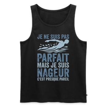 Swimmer | I'm not perfect, I'm a swimmer - Men's Premium Organic Tank Top - black - Front - AI Model Male 178 light (178cm)