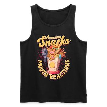 ASMR Flüstern Amazing Snacks Mouth Reactions - Männer Premium Bio Tank Top - Schwarz - Vorne - AI Model Male 178 light (178cm)
