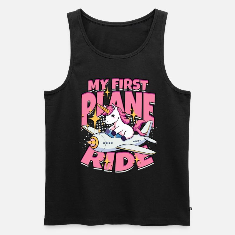 Erster Flug Flugzeugflug - Männer Premium Bio Tank Top - Schwarz
