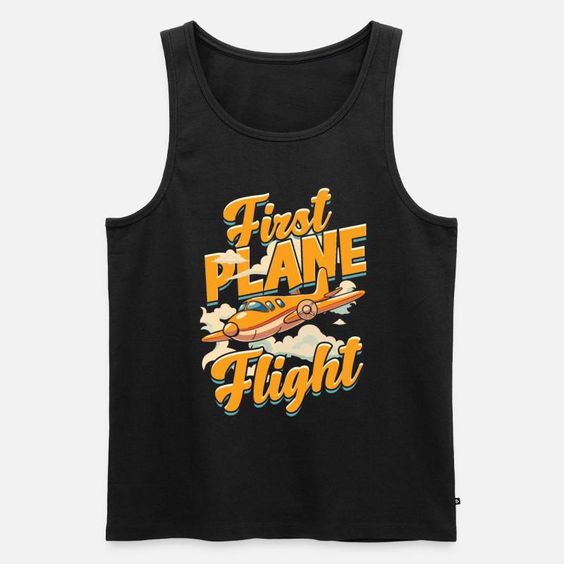 Erster Flug Flugzeugflug - Männer Premium Bio Tank Top - Schwarz
