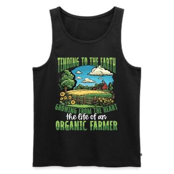 Tending the Earth Organic Farmer Life Farming - Men's Premium Organic Tank Top - black - Front - Michal (187cm)