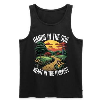 Tending the Earth Organic Farmer Life Farming - Men's Premium Organic Tank Top - black - Front - Michal (187cm)