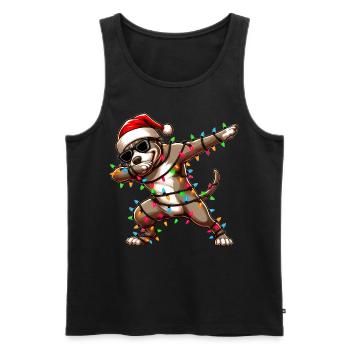 Tupfende Pitbull Pittie Sonnenbrille Niedlich Weih - Männer Premium Bio Tank Top - Schwarz - Vorne - AI Model Male 178 light (178cm)