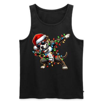 Tupfende Pitbull Pittie Sonnenbrille Niedlich Weih - Männer Premium Bio Tank Top - Schwarz - Vorne - AI Model Male 178 light (178cm)