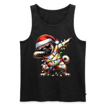 Polka Dot Pug Dog Sunglasses Cute Christmas - Men's Premium Organic Tank Top - black - Front - Michal (187cm)