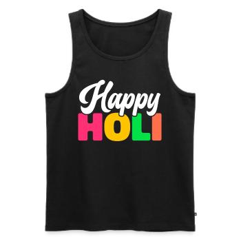 Holi India Holi Festival Happy Holi Fest - Men's Premium Organic Tank Top - black - Front - AI Model Male 178 light (178cm)