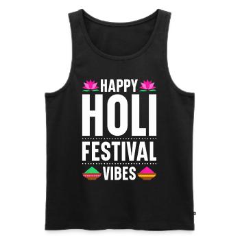 Holi India Holi Festival Happy Holi Fest - Men's Premium Organic Tank Top - black - Front - AI Model Male 178 light (178cm)