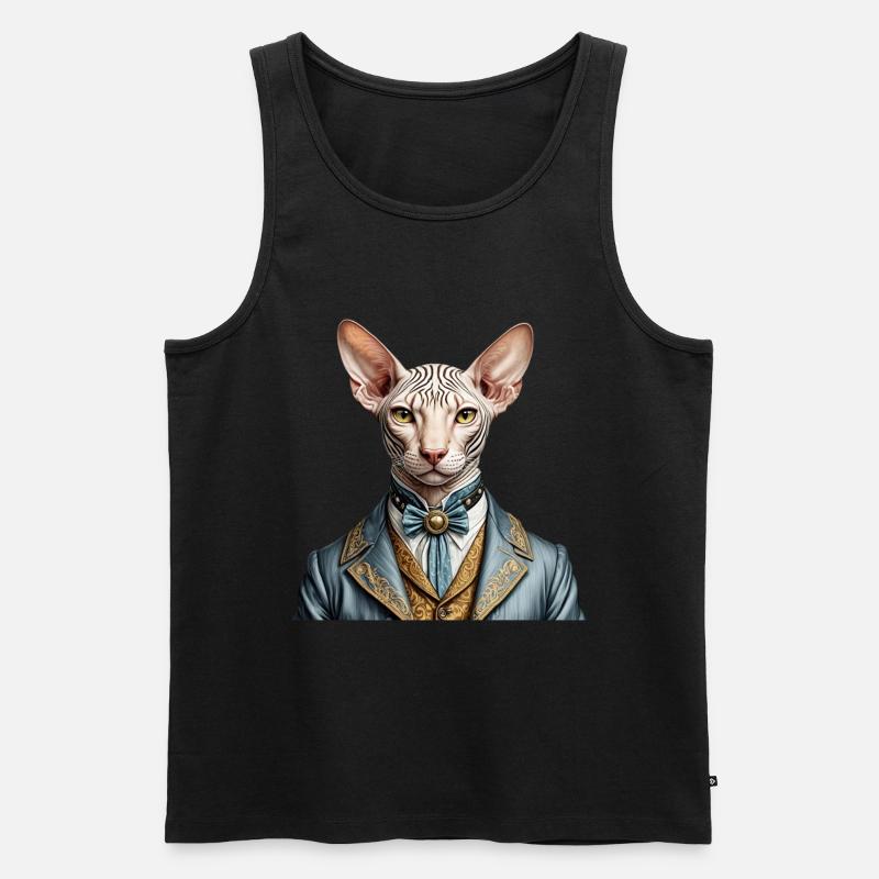 Elegante Sphynx - Männer Premium Bio Tank Top - Schwarz