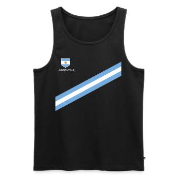 Argentine Cadeau Argentine Drapeau argentin - Débardeur bio Premium Homme - noir - Devant - Michal (187cm)
