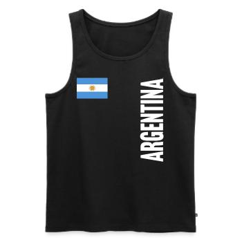 Argentinien Geschenk Argentina Argentine Flagge - Männer Premium Bio Tank Top - Schwarz - Vorne - AI Model Male 178 light (178cm)