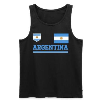 Argentinien Geschenk Argentina Argentine Flagge - Männer Premium Bio Tank Top - Schwarz - Vorne - AI Model Male 178 light (178cm)