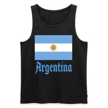 Argentine Cadeau Argentine Drapeau argentin - Débardeur bio Premium Homme - noir - Devant - Michal (187cm)
