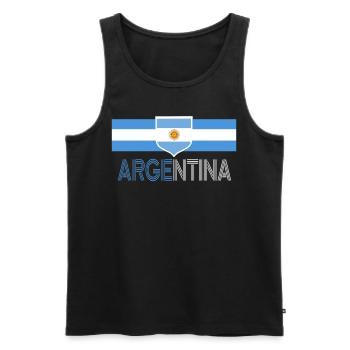 Argentinien Geschenk Argentina Argentine Flagge - Männer Premium Bio Tank Top - Schwarz - Vorne - AI Model Male 178 light (178cm)