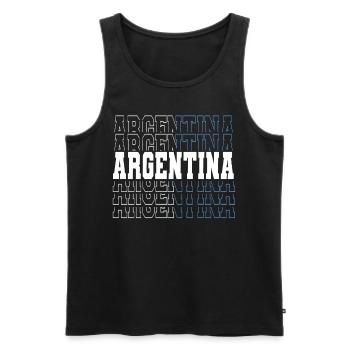 Argentinien Geschenk Argentina Argentine Flagge - Männer Premium Bio Tank Top - Schwarz - Vorne - AI Model Male 178 light (178cm)