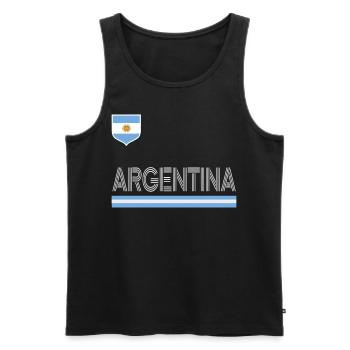 Argentinien Geschenk Argentina Argentine Flagge - Männer Premium Bio Tank Top - Schwarz - Vorne - AI Model Male 178 light (178cm)
