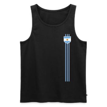 Argentinien Geschenk Argentina Argentine Flagge - Männer Premium Bio Tank Top - Schwarz - Vorne - AI Model Male 178 light (178cm)