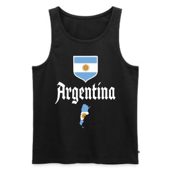 Argentinien Geschenk Argentina Argentine Flagge - Männer Premium Bio Tank Top - Schwarz - Vorne - AI Model Male 178 light (178cm)