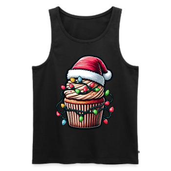 Cupcake Baking Baker Christmas Hat Xmas - Men's Premium Organic Tank Top - black - Front - Michal (187cm)