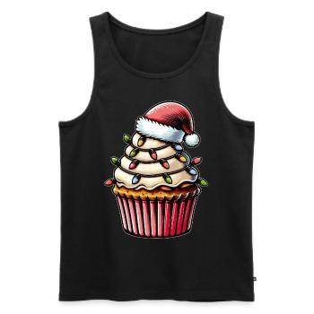 Cupcake Baking Baker Christmas Hat Xmas - Men's Premium Organic Tank Top - black - Front - Michal (187cm)