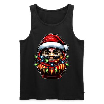 Daruma Puppe Japan Glücksbringer Weihnachten Hut X - Männer Premium Bio Tank Top - Schwarz - Vorne - AI Model Male 178 light (178cm)