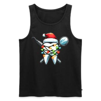 Dentist Dental Assistant Hygiene Santa Hat - Men's Premium Organic Tank Top - black - Front - Michal (187cm)