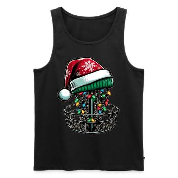 Disc Golf Disc Golfing Disc Golfer Weihnachtsmütze - Männer Premium Bio Tank Top - Schwarz - Vorne - Michal (187cm)