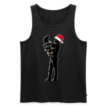 Dog Rescue Adoption Animal Rescue Santa Hat - Men's Premium Organic Tank Top - black - Front - Michal (187cm)