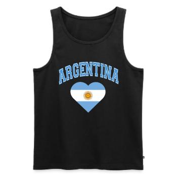 Argentine Cadeau Argentine Drapeau argentin - Débardeur bio Premium Homme - noir - Devant - AI Model Male 178 light (178cm)