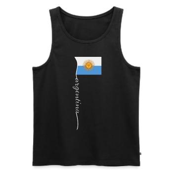 Argentinien Geschenk Argentina Argentine Flagge - Männer Premium Bio Tank Top - Schwarz - Vorne - AI Model Male 178 light (178cm)
