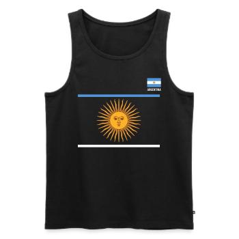 Argentine Cadeau Argentine Drapeau argentin - Débardeur bio Premium Homme - noir - Devant - Michal (187cm)