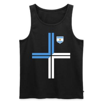 Argentinien Geschenk Argentina Argentine Flagge - Männer Premium Bio Tank Top - Schwarz - Vorne - AI Model Male 178 light (178cm)
