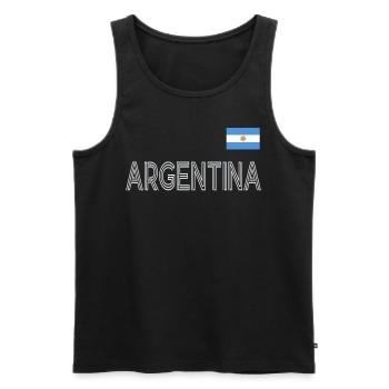 Argentinien Geschenk Argentina Argentine Flagge - Männer Premium Bio Tank Top - Schwarz - Vorne - AI Model Male 178 light (178cm)