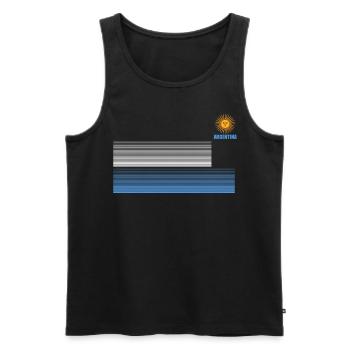Argentinien Geschenk Argentina Argentine Flagge - Männer Premium Bio Tank Top - Schwarz - Vorne - AI Model Male 178 light (178cm)