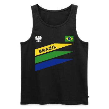 Brasilien Brazil shirt Brasilianer Rio de Janeirao - Männer Premium Bio Tank Top - Schwarz - Vorne - AI Model Male 178 light (178cm)