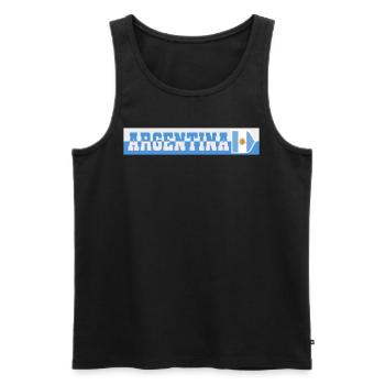 Argentinien Geschenk Argentina Argentine Flagge - Männer Premium Bio Tank Top - Schwarz - Vorne - AI Model Male 178 light (178cm)