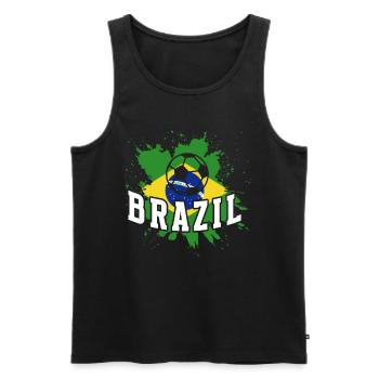 Brésil Brésil Maillot brésilien Rio de Janeiro - Débardeur bio Premium Homme - noir - Devant - Michal (187cm)