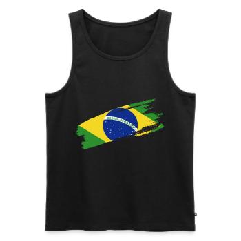Brasilien Brazil shirt Brasilianer Rio de Janeirao - Männer Premium Bio Tank Top - Schwarz - Vorne - Michal (187cm)