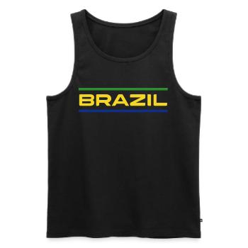 Brasilien Brazil shirt Brasilianer Rio de Janeirao - Männer Premium Bio Tank Top - Schwarz - Vorne - Michal (187cm)