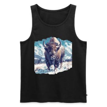 Bisons Bison - Men's Premium Organic Tank Top - black - Front - AI Model Male 178 light (178cm)